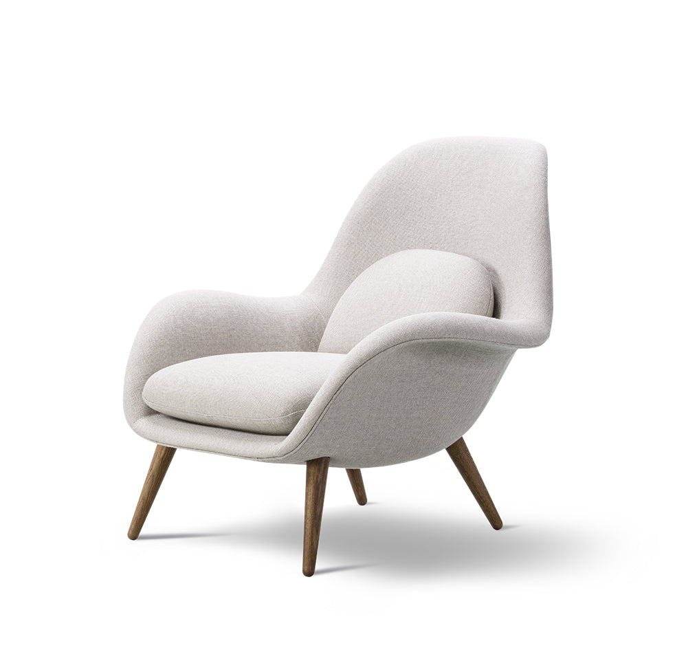 FREDERICIA Swoon Lounge Chair - Romo, "Ruskin" Walnut Leg - Fifteen Percent Discount