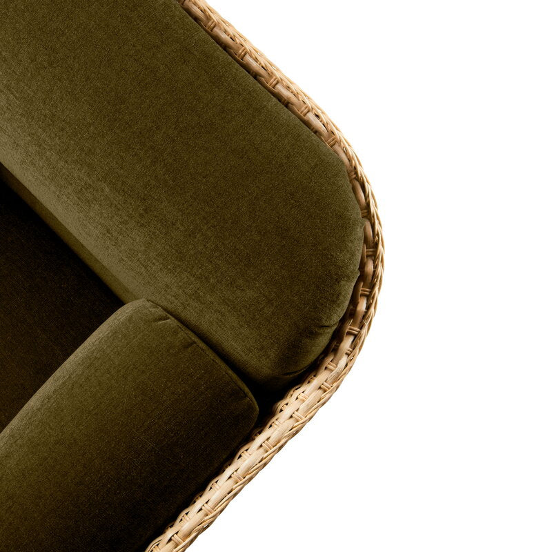 GUBI - Basket Sofa Two Seater - Mumble Fabric, Dark Green Chenille - CLEARANCE Fifty Percent Discount