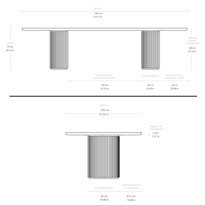 GUBI Moon Dining Table - 290x105 - Solid Oak Soaped - Fifteen Percent Discount