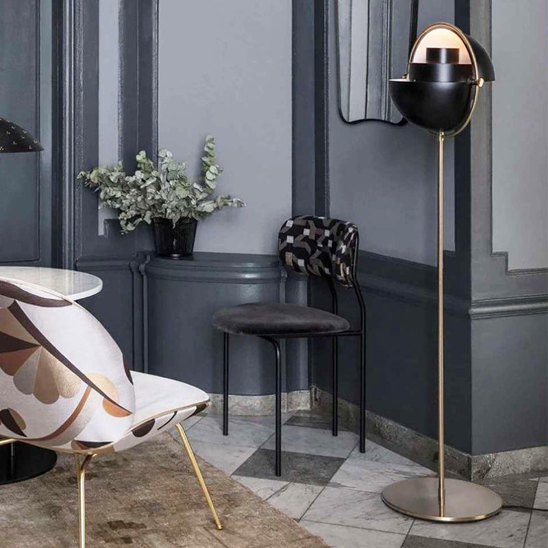 GUBI Multi-Lite Floor Lamp - Black Semi Matte | Brass - Twenty Five Percent Discount