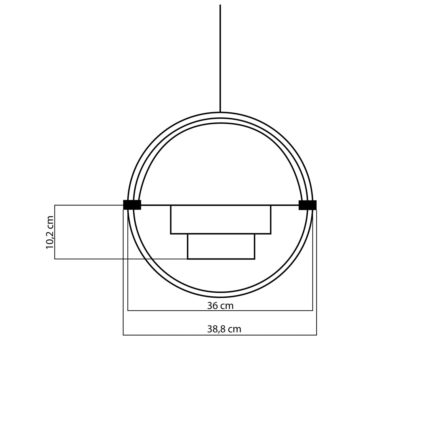 GUBI Multi Lite Pendant - Black Brass Shade with Black Brass Ring - Twenty Five Percent Discount