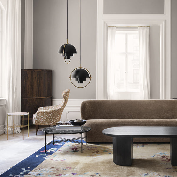 GUBI Multi Lite Pendant - Black Shade with Brass Ring - Twenty Five Percent Discount