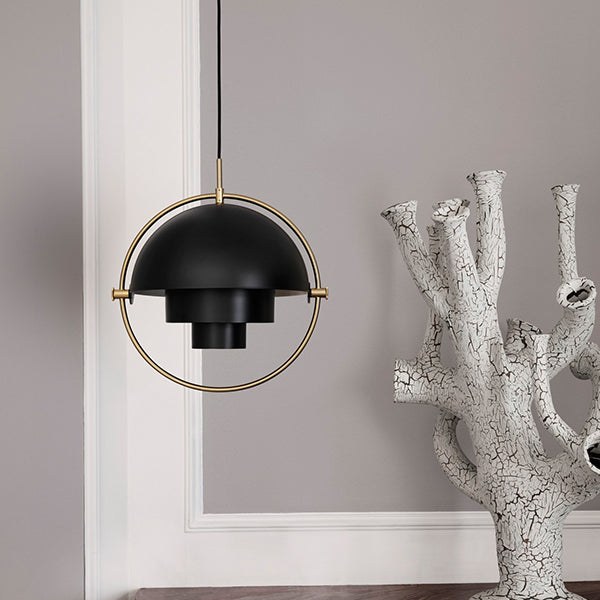 GUBI Multi Lite Pendant - Black Shade with Brass Ring - Twenty Five Percent Discount
