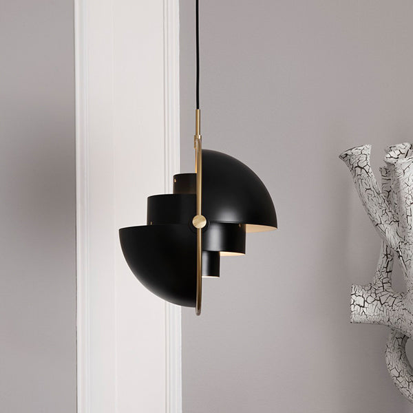 GUBI Multi Lite Pendant - Black Shade with Brass Ring - Twenty Five Percent Discount