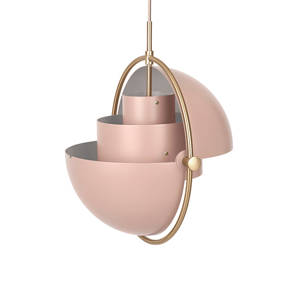 GUBI Multi Lite Pendant - Rose Dust Shade with Brass Ring - Twenty Five Percent Discount