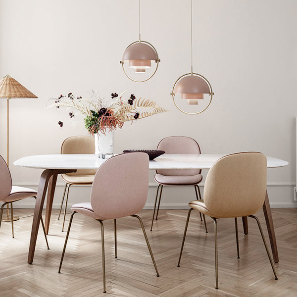GUBI Multi Lite Pendant - Rose Dust Shade with Brass Ring - Twenty Five Percent Discount