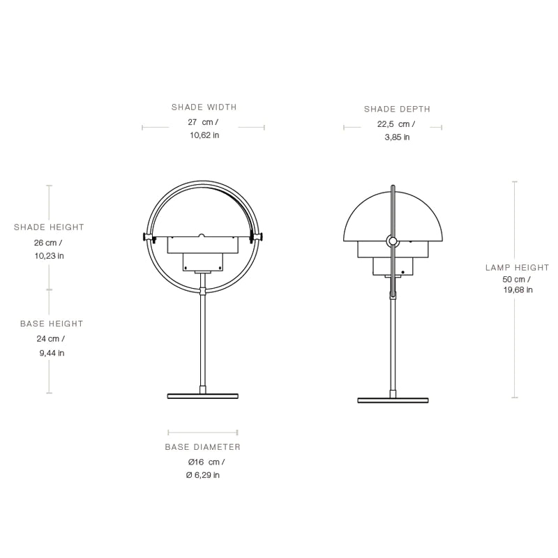GUBI Multi-Lite Table Lamp - Shiny Brass Shade with Brass Base - 25% Off
