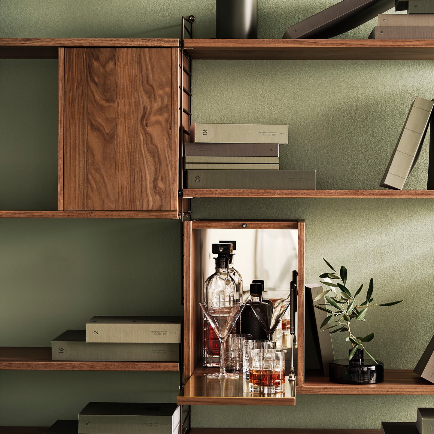 STRING "Tiny" Cabinet / Bar - Walnut