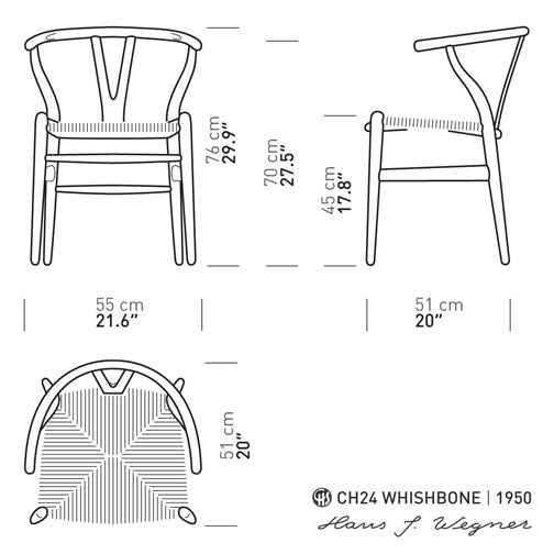 CARL HANSEN & SØNS - Set of 4 - CH24 Wishbone Chair - Oak Smoked - Natural Seat - CLEARANCE Ten Percent Discount