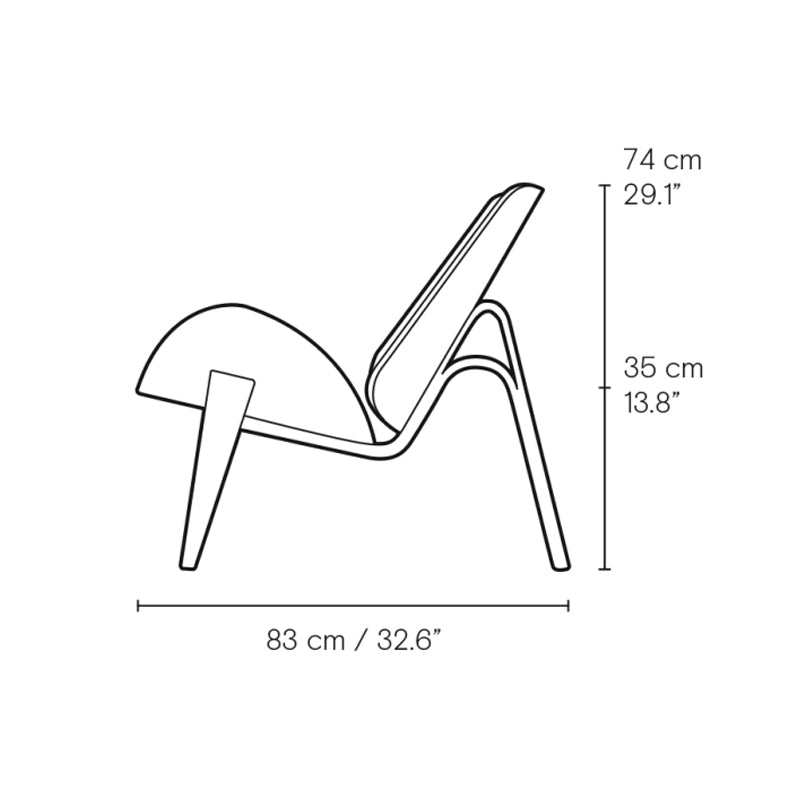 CARL HANSEN & SØNS - CH07 Shell Chair - Walnut Oiled - Thor Leather Seat