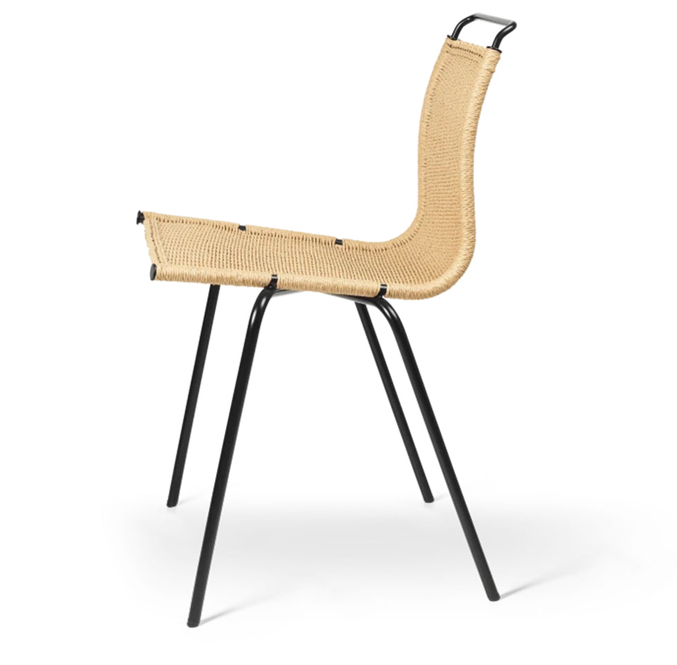 CARL HANSEN & SØNS - PK1 Chair  - Natural Paper Cord Seat w/Black Metal Frame