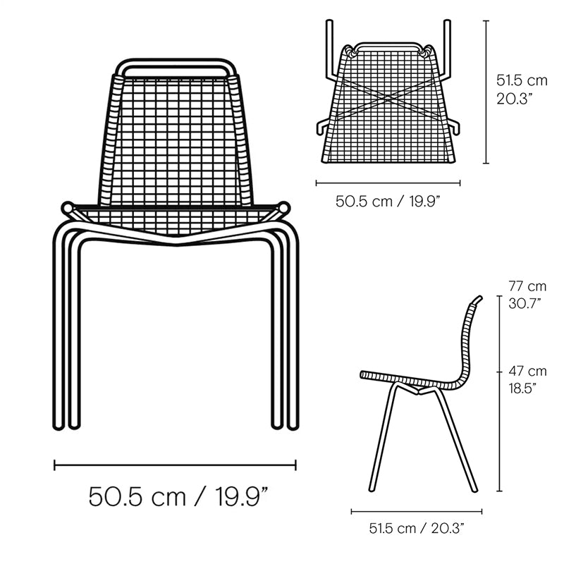 CARL HANSEN & SØNS - PK1 Chair  - Natural Paper Cord Seat w/Black Metal Frame