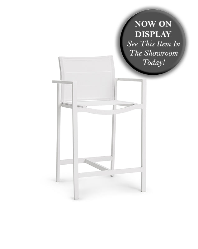 DIPHANO - Set of 2 - Alexa Bar Stool - White - 62cm - CLEARANCE Fifty Percent Discount