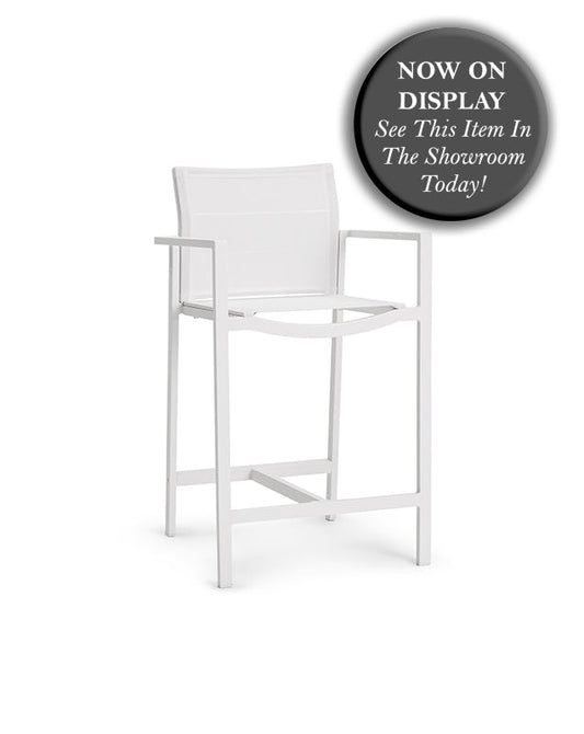 DIPHANO - Set of 2 - Alexa Bar Stool - White - 62cm - CLEARANCE Fifty Percent Discount