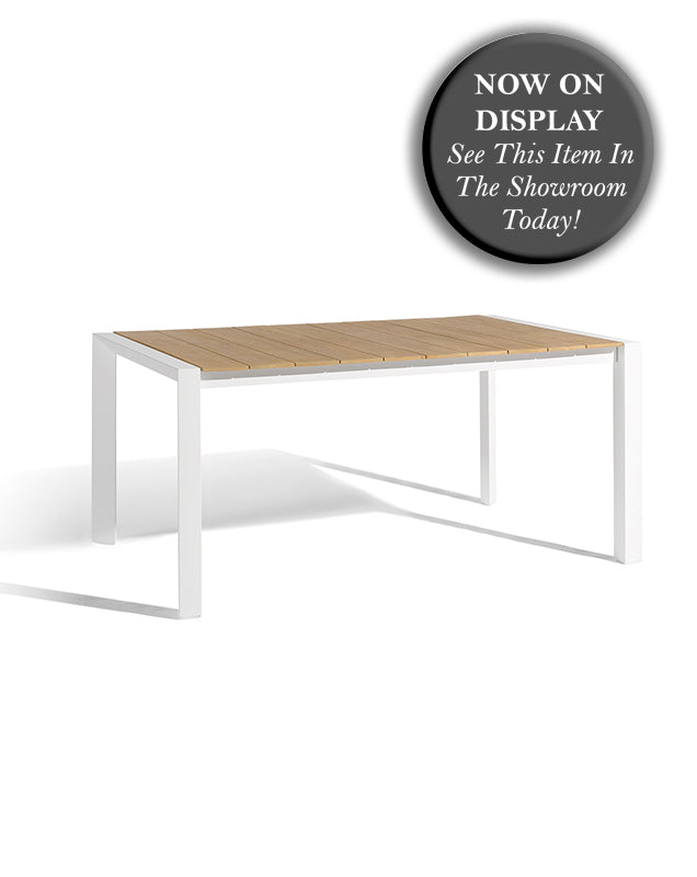 DIPHANO Alexa Extending Dining Table - Teak & White - 160/220x96cm - CLEARANCE Fifty Percent Discount