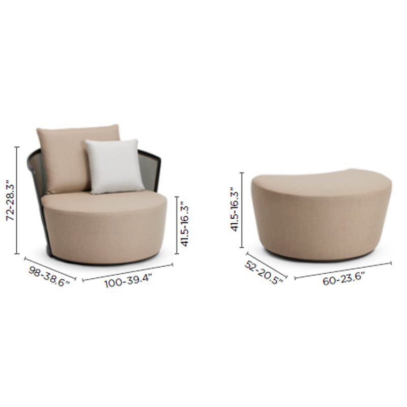 DIPHANO Cielo Lounge Chair + Matching Footstool - White - CLEARANCE Fifty Percent Discount