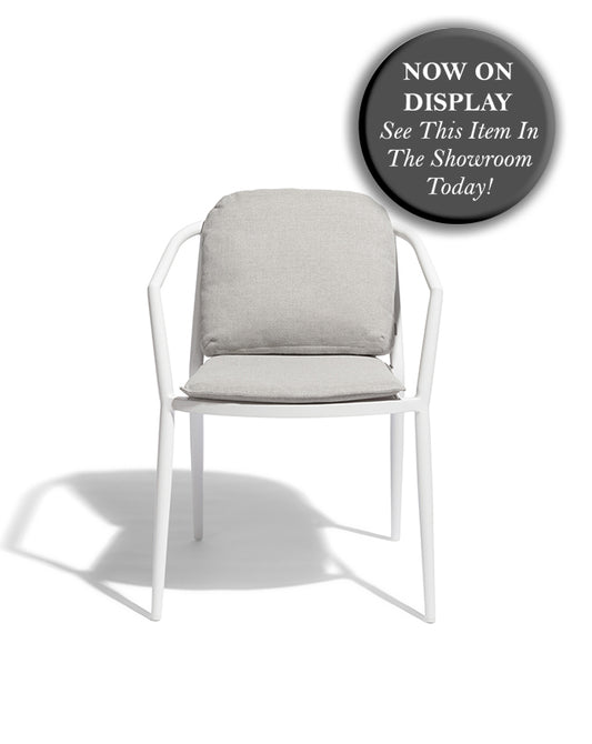 DIPHANO - Set of 6 -Diamond Dining Arm Chair - White - CLEARANCE Fifty Percent Discount