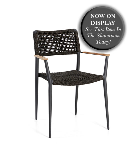 DIPHANO - Set of 2 -Ray Dining Arm Chair - Lava with Graphite - CLEARANCE Fifty Percent Discount