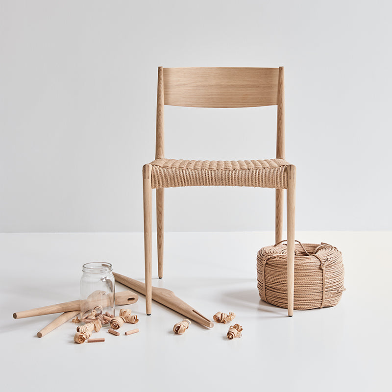 DK3 - Pia Chair - Oak Natural Cord Seat - Fifteen Percent Discount