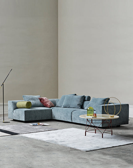 EILERSEN Baseline Sofa + Matching Pouf - 305 x 180 CM - "Soft" Grey/Blue  - CLEARANCE Forty Five Percent Discount