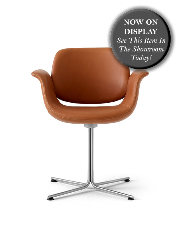 ERIK JORGENSEN - FREDERICIA Flamingo Swivel Chair - Omni Leather - Cognac - CLEARANCE Forty Percent Discount