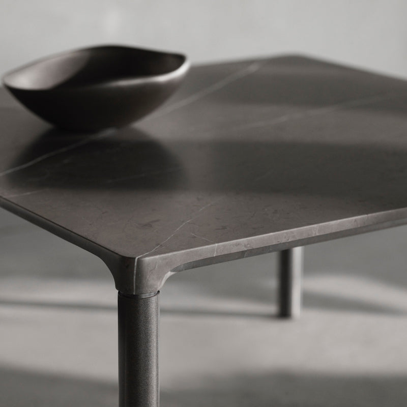 FREDERICIA Piloti Table - Grey Marble Top 75x75 - CLEARANCE Fifty Percent Discount