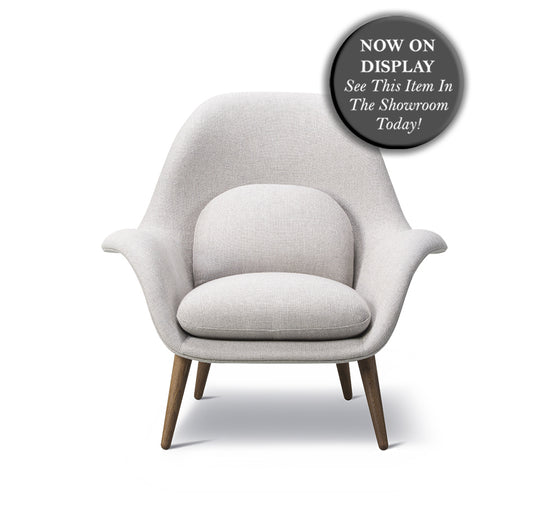 FREDERICIA Swoon Lounge  Chair - Romo, "Ruskin" Walnut Leg - Fifteen Percent Discount