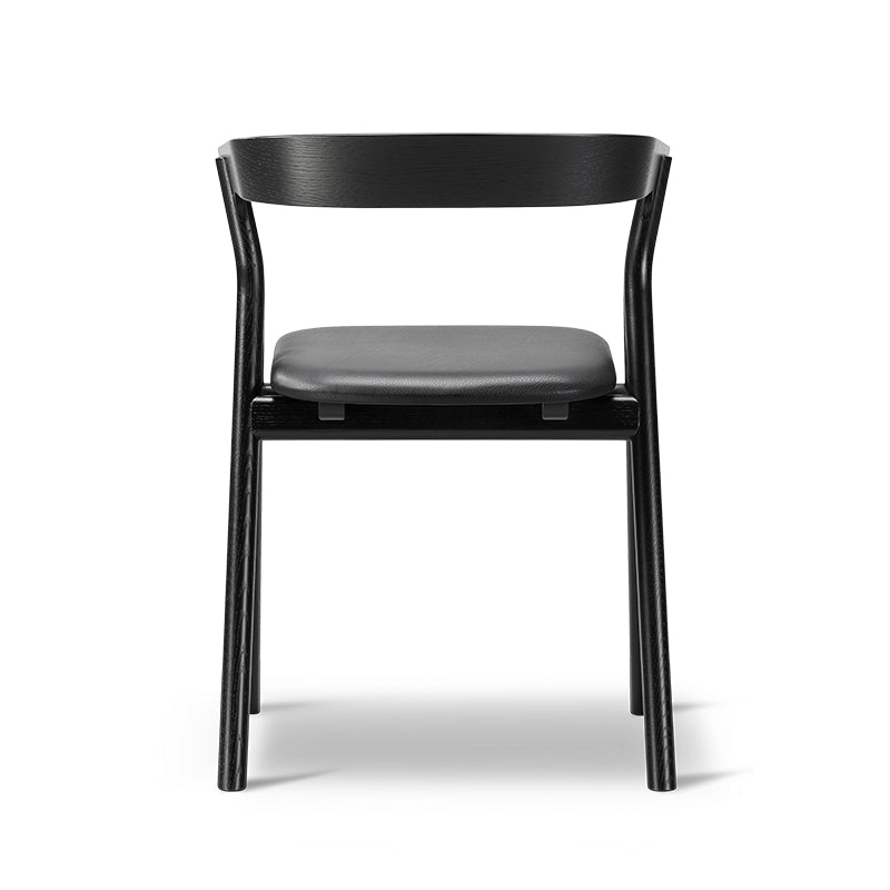 FREDERICIA - Set of 2 - YKSI Chair - Oak Black w/Black Leather Seat - CLEARANCE Forty Percent Discount