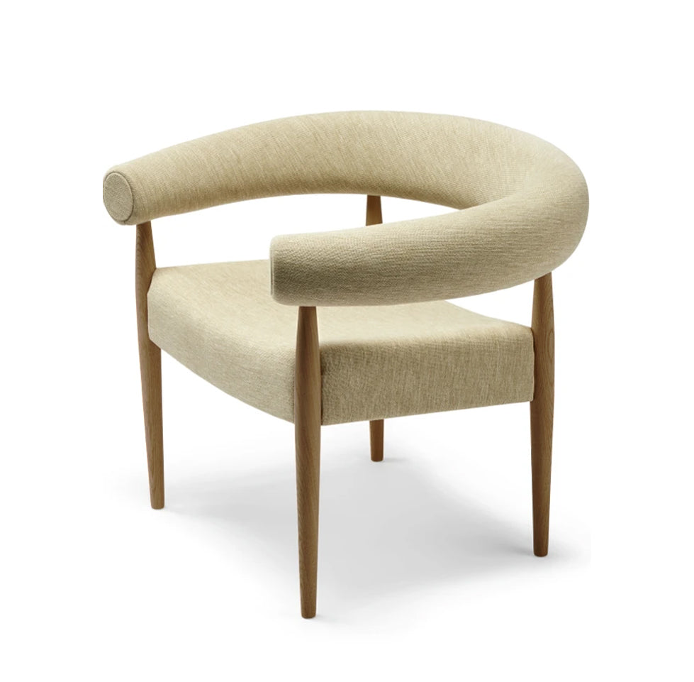 GETAMA - Ditzel Ring Chair - Kvadrat "Clay" with Walnut Oiled Leg - CLEARANCE Forty Percent Discount