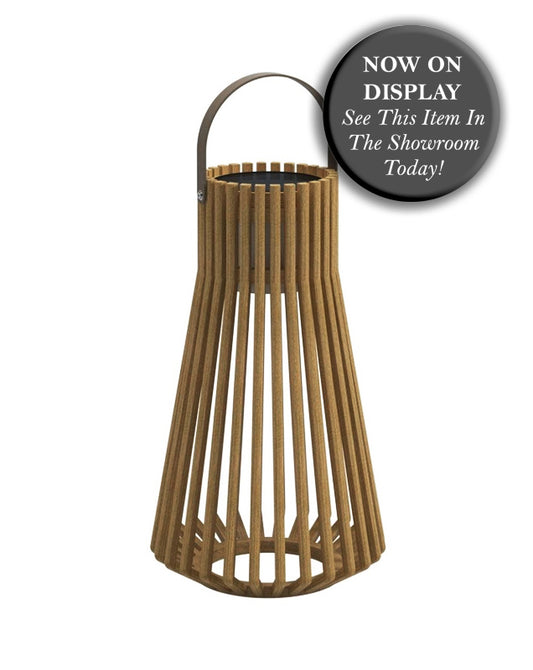 GLOSTER Ambient Ray Outdoor Lantern - Teak w/Leather Handle  - CLEARANCE Fifty Percent Discount