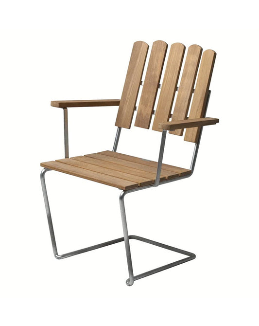 GRYTHYTTAN Sweden A2 Lounge Chair - Teak Frame w/Galvanized Base - CLEARANCE Fifty Percent Discount