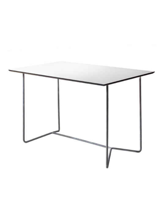 GRYTHYTTAN Sweden Hi-Tech Table, White Laminate Top, Black Powder Coated Steel Base - CLEARANCE Fifty Percent Discount