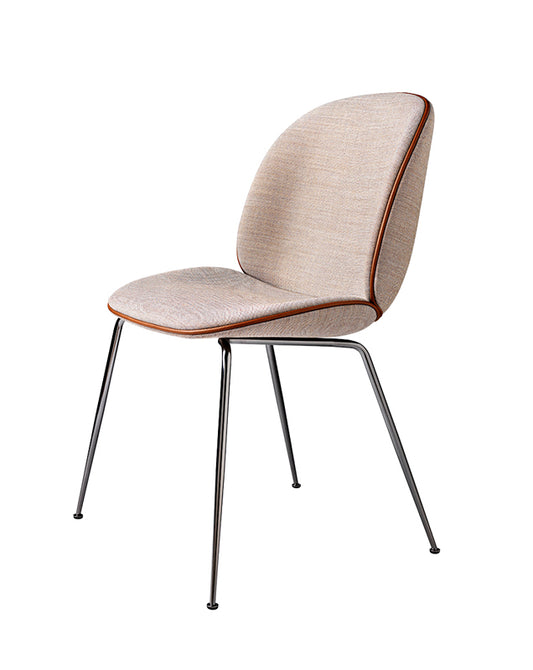 GUBI Beetle Chair - Fully Upholstered, Eros Fabric, Black Chrome Leg - CLEARANCE Fifty Percent Discount