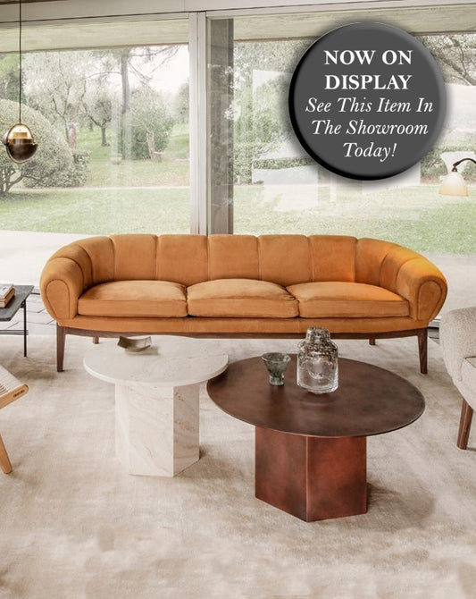 GUBI - Croissant Sofa Three Seater - 230 x 88 CM - Leather, Dark Green - CLEARANCE Sixty Percent Discount