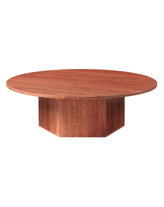 GUBI Epic Coffee Table, 110 cm, Burnt Red Marble - CLEARANCE Fifty Percent Discount
