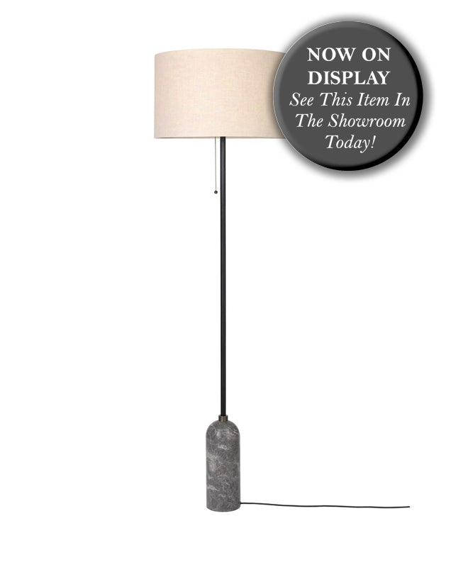 GUBI Gravity Floor Lamp - Grey Marble with Canvas Shade - Twenty Five Percent Discount
