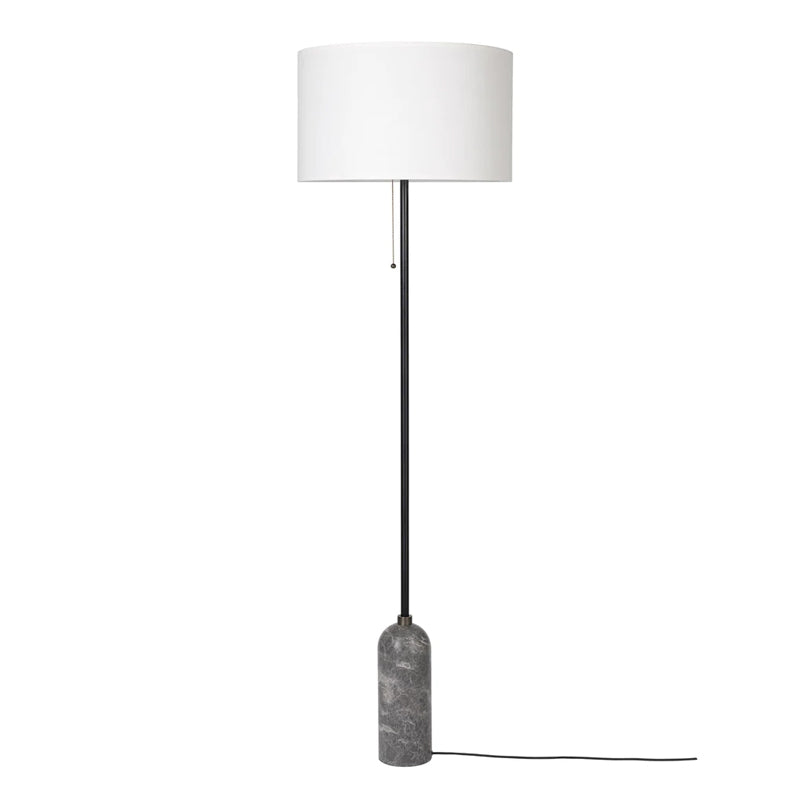 GUBI Gravity Floor Lamp - Grey Marble with Canvas Shade - Twenty Five Percent Discount