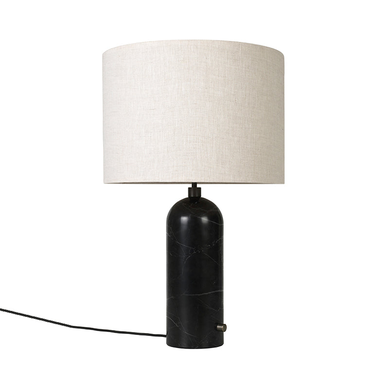 GUBI Gravity Table Lamp Large - Black Marble with Canvas Shade - Twenty Five Percent Discount