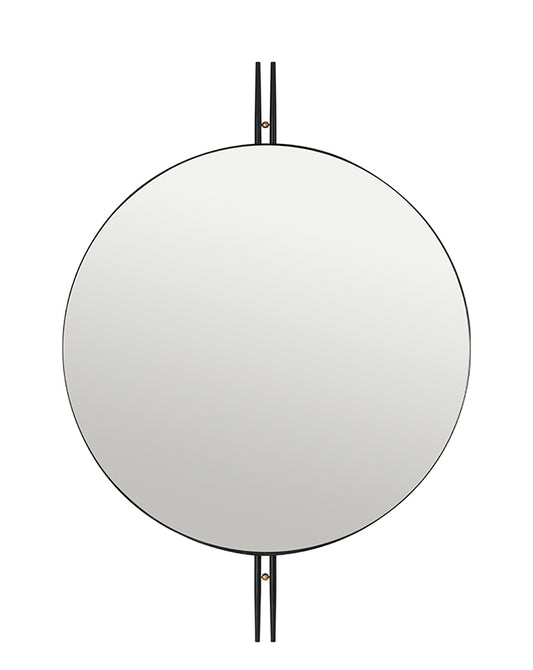 GUBI "IOI" Wall Mirror - Round, Ø80 - Black Steel - Fifteen Percent Discount