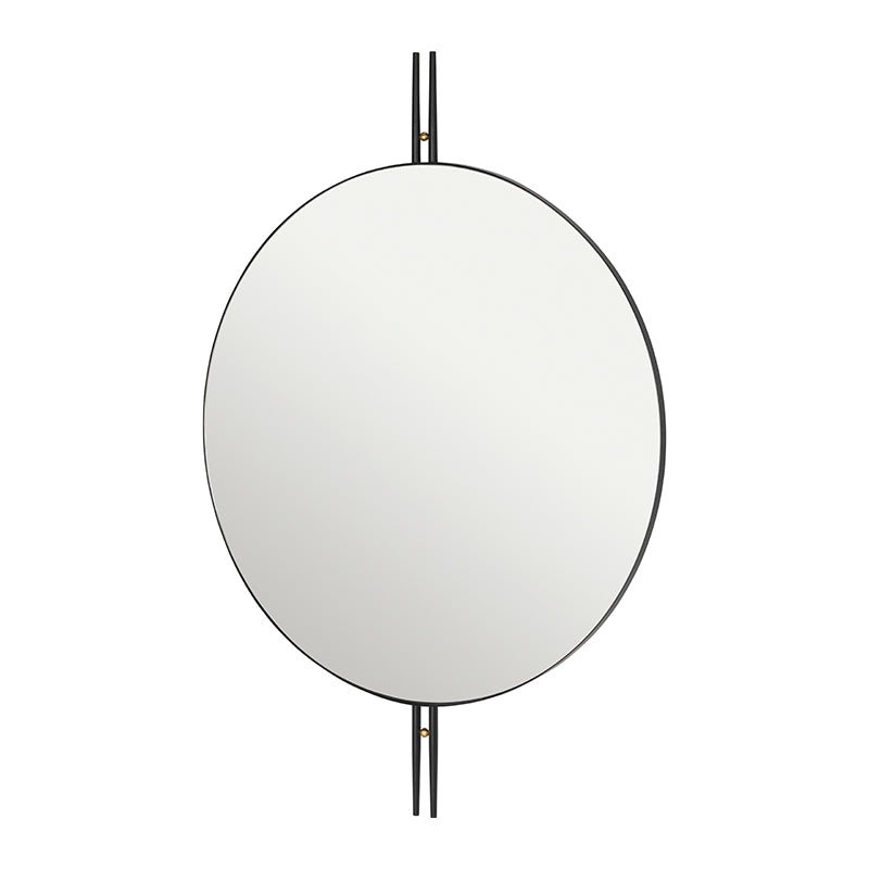 GUBI "IOI" Wall Mirror - Round, Ø80 - Black Steel - Fifteen Percent Discount