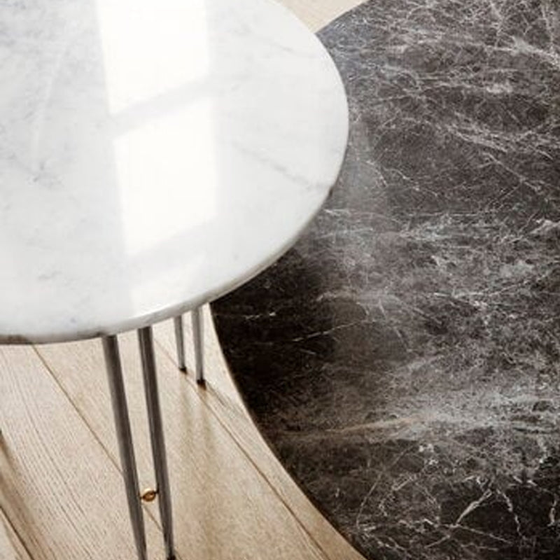 GUBI IOI Table 50cm White Carrera Marble Top w/Chrome Base - CLEARANCE Forty Percent Discount