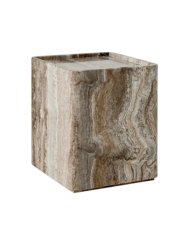 GUBI Pietra Side Table - Lively Sepia Travertine - Fifteen Percent Discount