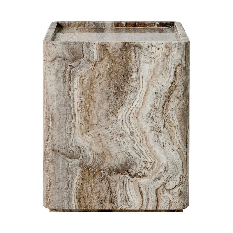 GUBI Pietra Side Table - Lively Sepia Travertine - Fifteen Percent Discount