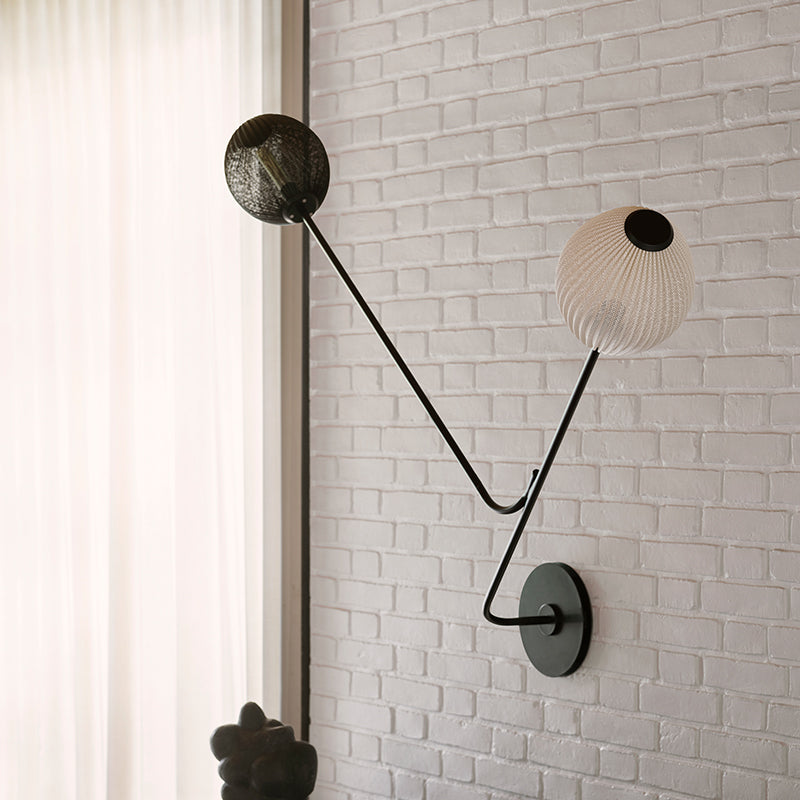 GUBI Satellite Wall Lamp - Black Semi Matte & Cream - Twenty Five Percent Discount