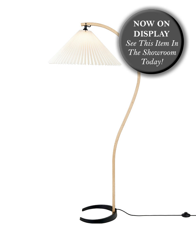 GUBI Timberline Floor Lamp - Oak/Birch Wood w/White Canvas Shade - Twenty Five Percent Discount