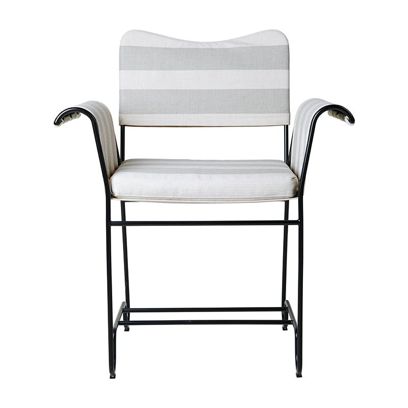 GUBI Tropique Chair - Set of 2 - OUTDOOR - Leslie Stripe, Limonta 20 Classic Black Base - Fifteen Percent Discount
