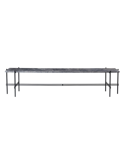GUBI TS Console [Low] - Black Steel Frame with Grey Marble Top 180x40x45cm - CLEARANCE Forty Percent Discount