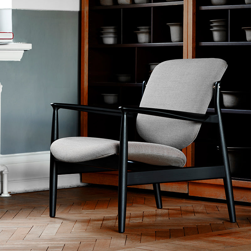 HOUSE OF FINN JUHL - "France" Lounge Chair - Oak, Black Stained - Kvadrat "Fuse" Fabric - CLEARANCE Thirty Percent Discount
