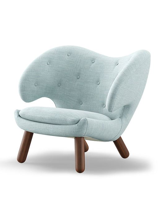 HOUSE OF FINN JUHL - "Pelican" Lounge Chair - Walnut Oiled - Kvadrat "Remix" Fabric - Fifteen Percent Discount