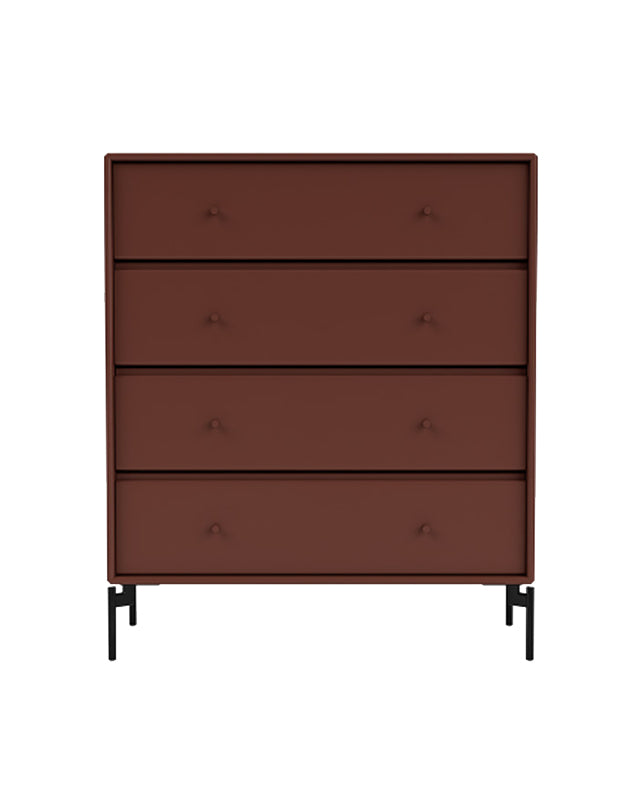 MONTANA Four Drawer Dresser - "Masala" with Black Legs - CLEARANCE Forty Percent Discount